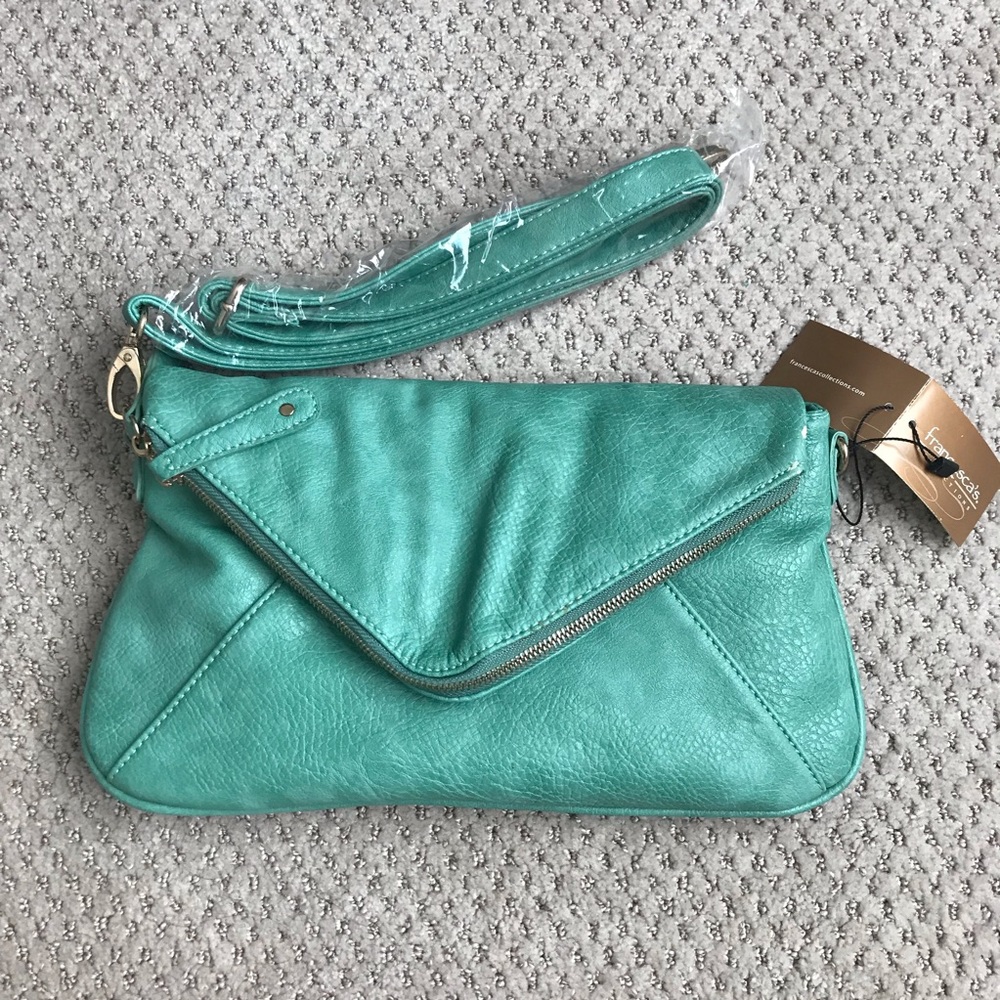 Teal/Aqua Faux Leather Bag or Clutch